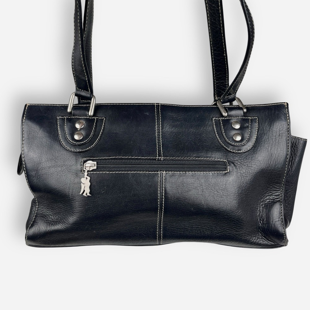 Vintage‎ American Angel Black Leather Shoulder Bag 9107 Purse - Picture 4 of 11